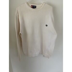 Chaps Ralph Lauren Men's Sweater Pullover 100% Cotton Size XL Cream Long Sleeve